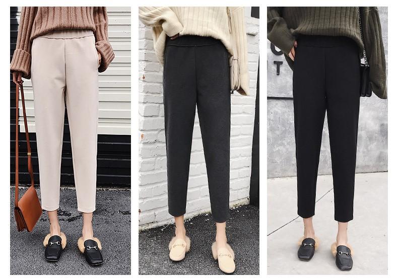 Giày mule lót lông phối với quần baggy