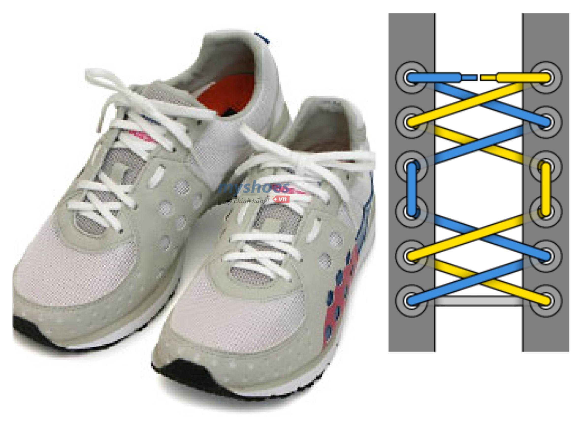 Cách buộc dây giày kiểu tạo lỗ hở