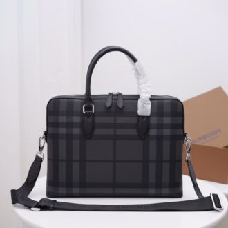 Túi xách Burberry siêu cấp caro màu xám họa tiết khóa đôi