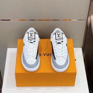 Giày nam Louis Vuitton siêu cấp họa tiết logo đen gót nâu GNLV70
