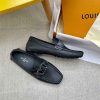 Giày lười Louis Vuitton like au da nhăn tag caro màu đen GLLV135
