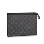 Clutch Louis Vuitton tam giác cầm tay họa tiết hoa đen Like Auth