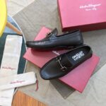 Giày lười Salvatore Ferragamo like au da trơn logo ngang GLSF32