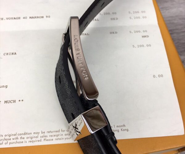 Thắt lưng Louis Vuitton like au họa tiết caro khóa kim khắc logo TLLV93
