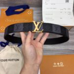 Thắt lưng Louis Vuitton like au họa tiết hoa ô vuông màu đen TLLV90