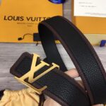 Thắt lưng nam Louis Vuitton like au da nhăn họa tiết viền nâu TLLV87