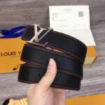 Thắt lưng nam Louis Vuitton like au da nhăn họa tiết viền nâu TLLV87