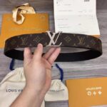 Thắt lưng nam Louis Vuitton like au họa tiết hoa bông màu nâu TLLV92