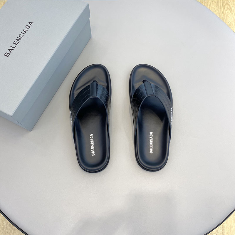 Dép Balenciaga siêu cấp họa tiết vân cá sấu màu đen DBL04