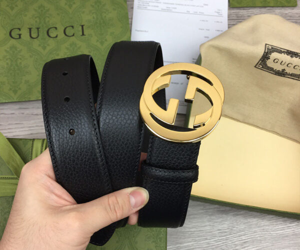 Thắt lưng Gucci siêu cấp da nhăn họa tiết khóa chữ logo tròn TLGC80