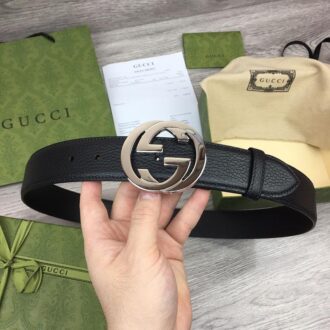 Thắt lưng Gucci siêu cấp da nhăn họa tiết khóa chữ logo tròn TLGC80