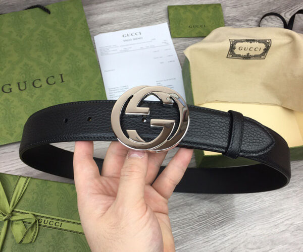 Thắt lưng Gucci siêu cấp da nhăn họa tiết khóa chữ logo tròn TLGC80