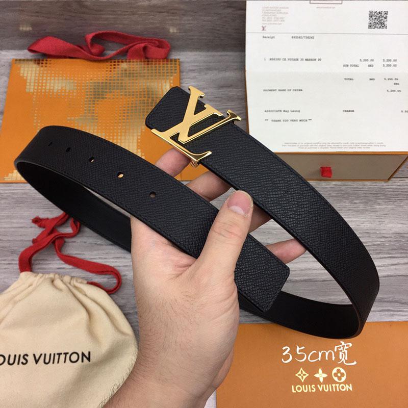 Thắt lưng Louis Vuitton like au da taiga họa tiết logo TLLV98 