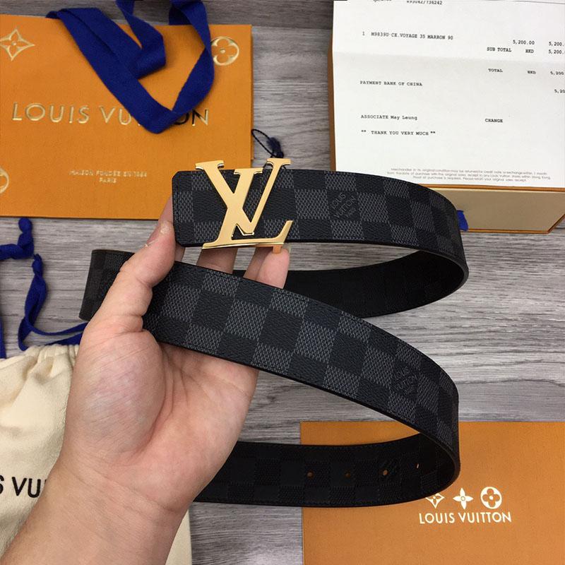 Thắt lưng Louis Vuitton like au họa tiết dây hai mặt caro TLLV94
