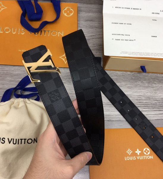 Thắt lưng Louis Vuitton like au họa tiết dây hai mặt caro TLLV94