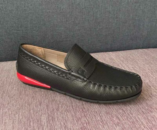 Giày lười Salvatore Ferragamo like au da nhăn tag ẩn màu đen GLSF35