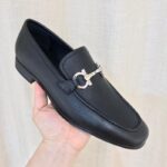 Giày lười Salvatore Ferragamo like au đế cao da nhăn khóa logo GLSF34