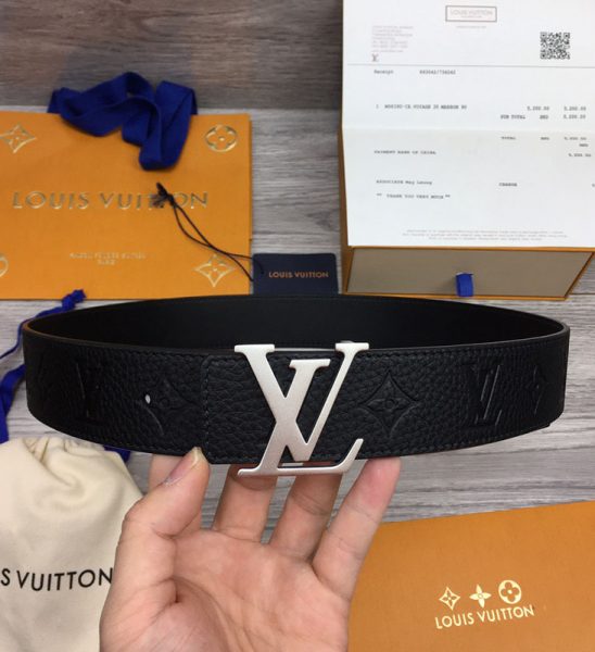 Thắt lưng Louis Vuitton siêu cấp da nhăn họa tiết hoa chìm TLLV99