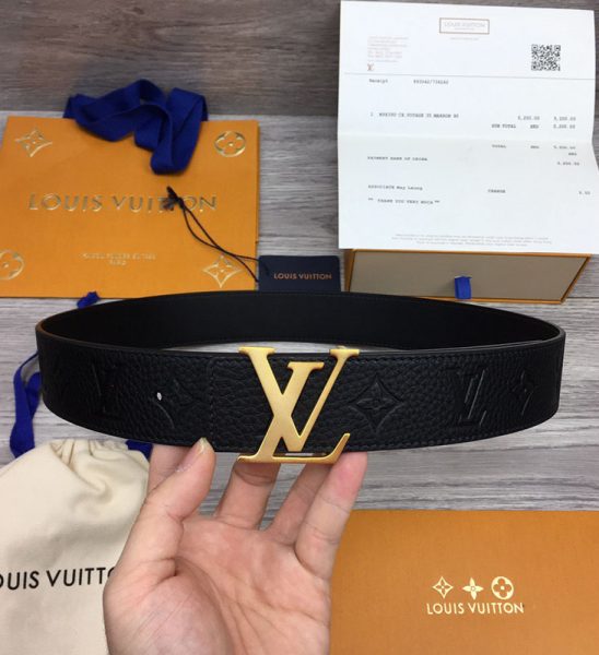 Thắt lưng Louis Vuitton siêu cấp da nhăn họa tiết hoa chìm TLLV99