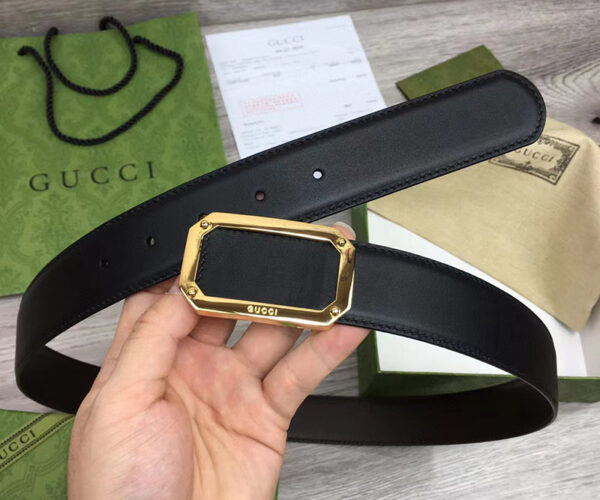 Thắt lưng Gucci siêu cấp da trơn họa tiết khóa chữ nhật TLGC49