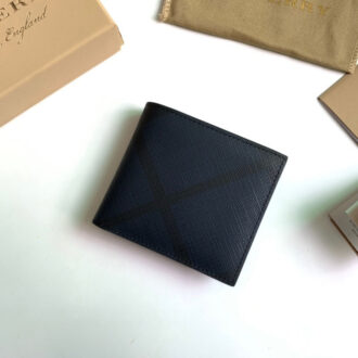 Ví nam Burberry siêu cấp họa tiết kẻ xanh VNB28