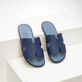 Dép Hermes siêu cấp da taiga full xanh