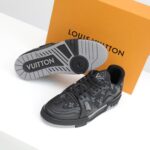 Giày Louis Vuitton LV Trainer x Nigo Black Denim Like Auth hoa đen