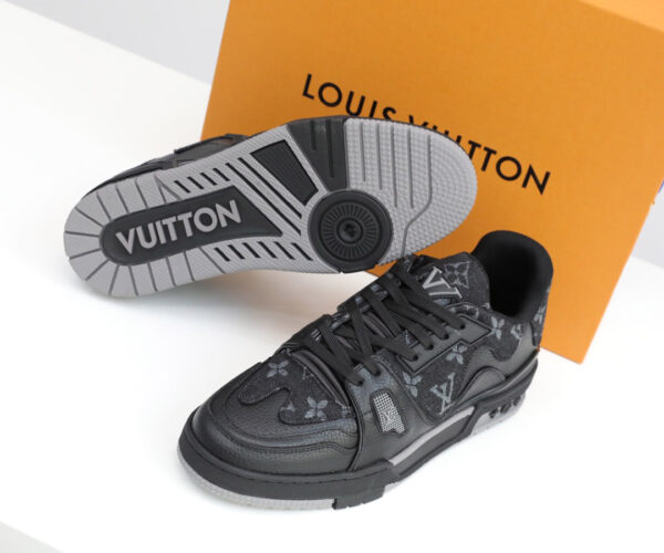 Giày Louis Vuitton LV Trainer x Nigo Black Denim Like Auth hoa đen