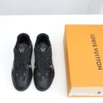 Giày Louis Vuitton LV Trainer x Nigo Black Denim Like Auth hoa đen