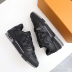 Giày Louis Vuitton Trainer x Nigo Black Denim Like Auth hoa đen đỉnh cao