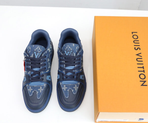 Giày Louis Vuitton LV Trainer x Nigo Blue Demin Like Auth màu xanh