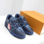 Giày Louis Vuitton Trainer x Nigo Blue Demin Like Auth màu xanh chất lượng