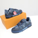 Giày Louis Vuitton LV Trainer x Nigo Blue Demin Like Auth màu xanh