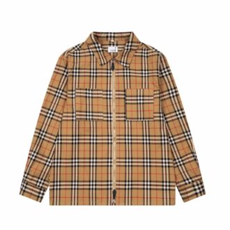 Áo dài tay Burberry kẻ kéo khóa họa tiết mặt nạ đen