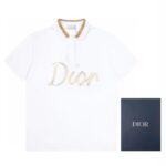 Áo Polo Dior nam trắng hoạ tiết logo chữ trắng