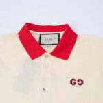 Áo Polo Gucci GG Embroidered màu trắng logo chữ