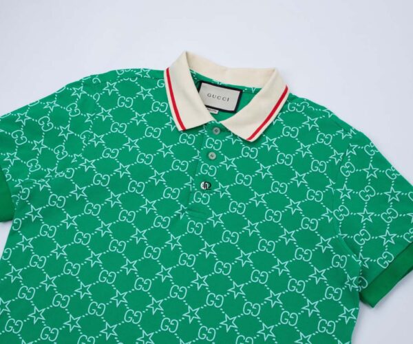 Áo Polo Gucci GG Stretch Cotton Polo Màu Xanh Green