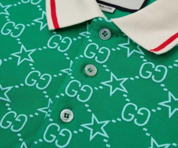 Áo Polo Gucci GG Stretch Cotton Polo Màu Xanh Green