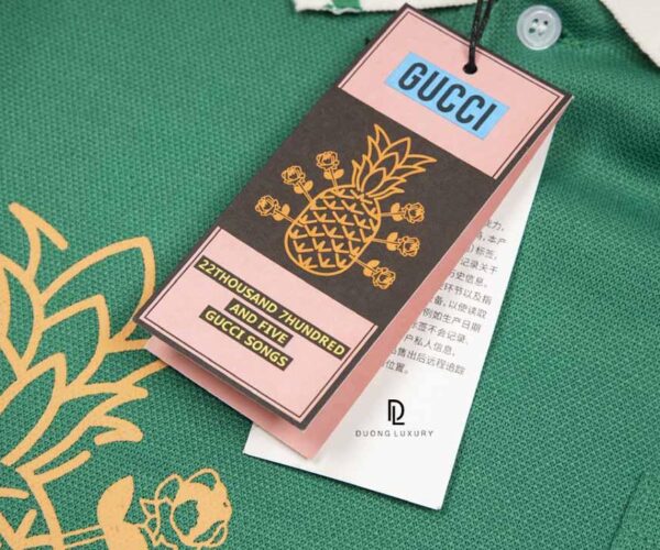 Áo Polo Gucci Pineapple màu xanh Like Auth