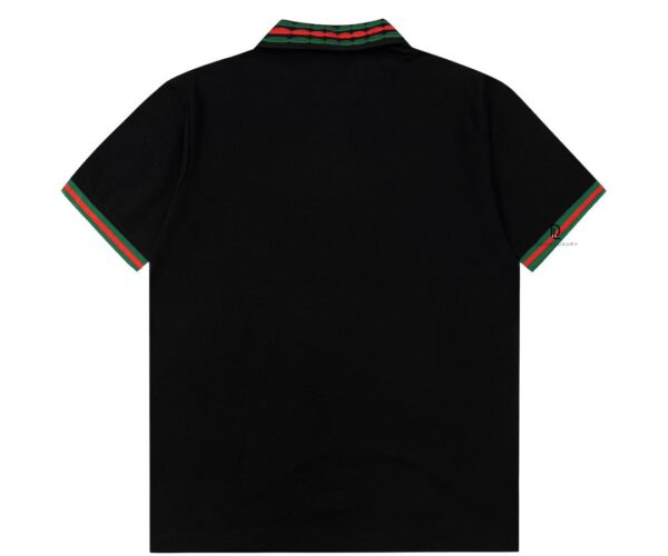 Áo Polo nam Gucci màu đen họa tiết cổ logo