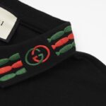 Áo Polo nam Gucci màu đen họa tiết cổ logo