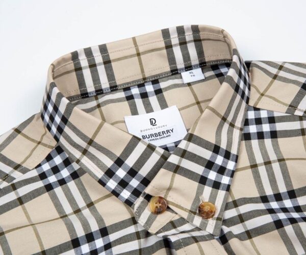 Áo Sơ mi Burberry dài tay màu bee họa tiết thêu tay áo