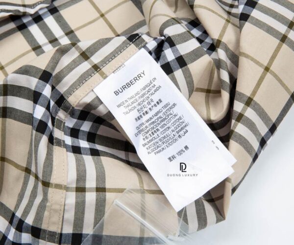 Áo Sơ mi Burberry dài tay màu bee họa tiết thêu tay áo