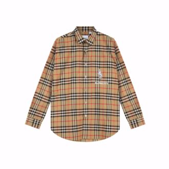 Áo Sơ mi Burberry dài tay Vintage thêu ngựa trắng