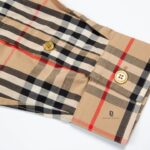 Áo sơ mi Burberry tay dài check print logo chữ