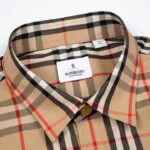 Áo sơ mi Burberry tay dài check print logo chữ