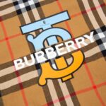 Áo sơ mi Burberry tay dài màu vàng họa tiết logo chữ B