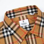 Áo sơ mi Burberry tay dài màu vàng họa tiết logo chữ B