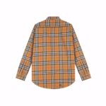 Áo sơ mi Burberry tay dài màu vàng họa tiết logo chữ B