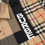 Áo Sơ mi tay dài Burberry Logo Print Patchwork Check Shirt